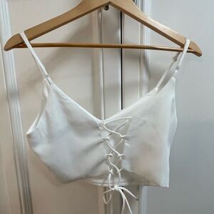 Lulus White Lace-up Back Women's Top